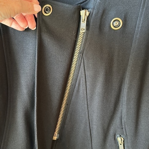 CAbi  Black Ponte Knit Moto Jacket 615 Size Medium‎ - Picture 6 of 13